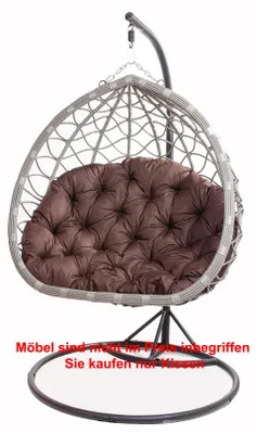 Produktbild von Hängesessel Kissen 130×100 cm – Bequemes Kissen für Hängesessel, Ei-Sessel und Gartenschaukel Braun