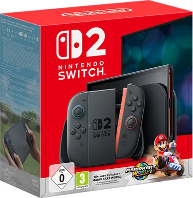Produktbild von Nintendo Switch 2 + Mario Kart World Rot One Size / EU Plug 220V Rot One Size