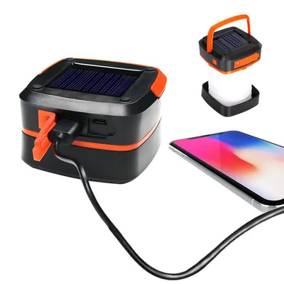 Produktbild von 2er Set LED Camping Laterne,Mini-Faltleuchte,Campinglampe Lampe,3 Modi,Wasserdicht,Tragbare Handlampe,Wiederaufladbar,für Wandern & Notfall