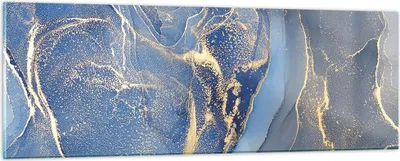 Produktbild von Bilder auf glas - Einteilig - Gold Blau Farbe - 90x30cm - Glasbilder - Wandbilder - Bilder - zum Aufhängen bereit - Wanddekoration aus Glas - Glas Bilder - Wandbild auf Glas - GAB90x30-5029