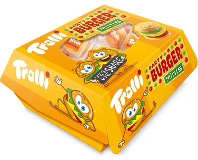Obrázok produktu pre Trolli Party Burger Minis penový cukor a ovocná guma 15 x 10g 150g