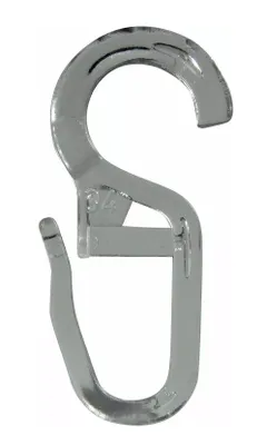 A single silver S-hook on a white background.