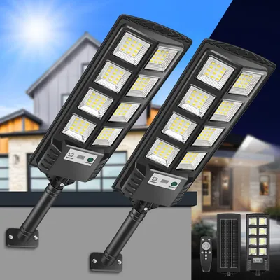Solarleuchten 2er-Pack, 6000 K, LED, mit Bewegungsmelder, IP66