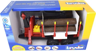 Produktbild von Bruder Rückeanhänger mit Ladekran + Zubehör, 1 Stück