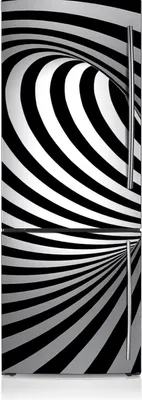 Produktbild von Aufkleber Kühlschrankmagnete Dekoration Kühlschrankfolie 60x180 cm - Schwarz-Weiß-Wirbel
