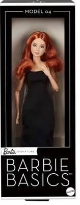 Zdjęcie produktu dla Mattel Barbie Basics Model 04 Modowa RUDA NR 4 DŁUGA SUKIENKA