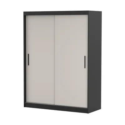 Produktbild von Schwebetürenschrank Kleiderschrank Schrank Schlafzimmerschrank Vista 04 K Schwarz/Kaschmir ohne Spiegel 150 cm