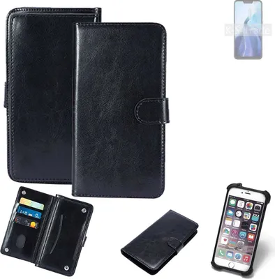 Produktbild von K-S-Trade 360° Hülle kompatibel mit Cubot C20 schwarz Kunstleder Case BookCase WalletCase Kunstlederederhülle Handyhülle, Rundumschutz Bumper (1x)