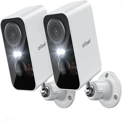 Zdjęcie produktu dla Kamery monitoringu - ZS-GX3S, bezprzewodowa kamera Wi-Fi - zestaw 2 sztuki - 2 MP, Full HD - podwójna soczewka - kolorowa nocna obserwacja - detekcja osób przez sztuczną inteligencję - bateria 5200 mAh