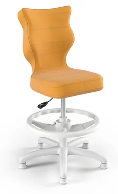 Produktbild von Kinder-Wachstumsstuhl Ergonomischer Schreibtischstuhl Für Körpergrösse 119-142 Cm, Petit Weiss Velvet 35, Mit Fussstütze