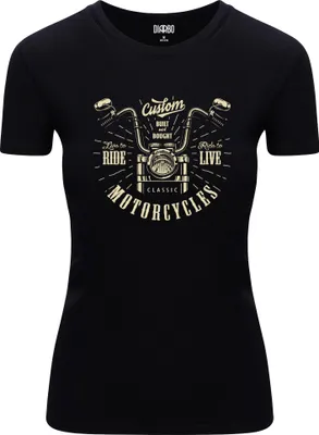 Immagine prodotto di Diarbo T-shirt da donna con stampa amante delle moto customizzata nera taglia XXL