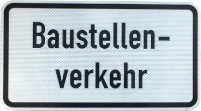 Produktbild von ORIGINAL RA2 Verkehrszeichen Nr 1007-38 Baustellenverkehr 330 x 600 mm RSA-21 StVO RAL Verkehrsschild Straßenschild Straßenzeichen Baustellenschild