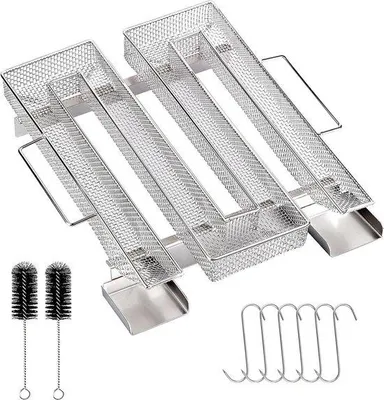 Produktbild von Kaltrauchgenerator Edelstahl mit Griff und Haken für BBQ