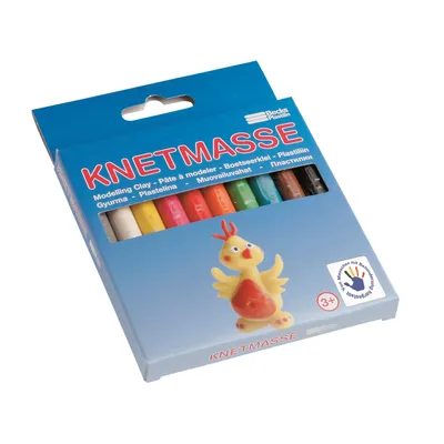 Produktbild von Becks Plastilin B100429 Knetmasse 10 Stangen Schulknete 220g, mehrfarbig (220 g)