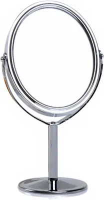 Produktbild von Kosmetikspiegel, Vergrößerungsspiegel, runder Schminkspiegel, doppelt runde Form, drehbarer Ständer (silber)