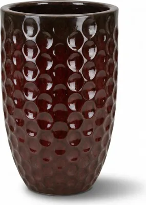 Produktbild von Provencelia Keramik Pflanzkübel Merovee Rot, Ø23 x H35 cm, frostbeständig, handgefertigt, glasiert, Outdoor, Garten, Terrasse, winterfest