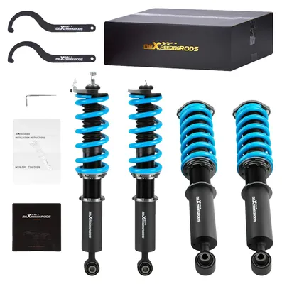 Productafbeelding van Verstelbaar onderstel (schroefset), instelbare hoogte van 1-3 inch, 24 standen van verstelbare demping, geschikt voor Lexus GS300 (1998-2005) en Lexus GS430 (2001-2005), hoogwaardige stalen componenten