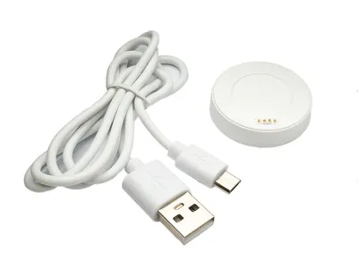 Zdjęcie produktu dla SYSTEM-S kabel USB 2.0 80 cm stacja ładująca do Huawei Watch 1 Smartwatch adapter 5V w kolorze białym
