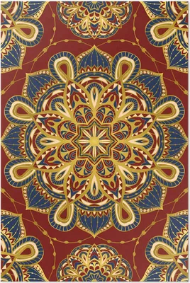 Produktbild von Reich verziertes Mandala mit einem orientalischen Muster – Vinylteppich – 80x120 cm – Indoor Teppich – Flur – Pflegeleicht – Modern