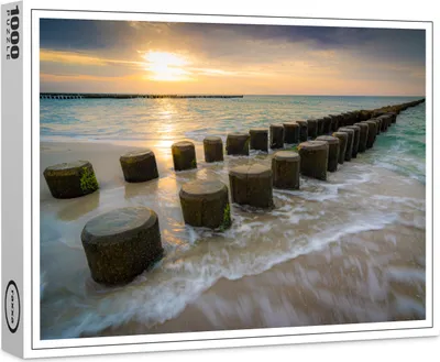 Produktbild von raxxa Premium-Puzzle "Buhne im Sonnenuntergang", 1000 Teile