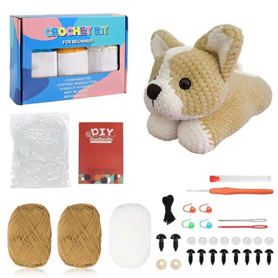Immagine prodotto di Kit completo per principianti per l'uncinetto, che include istruzioni video e progetti fai-da-te a tema animali