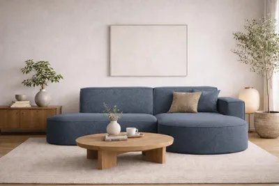Produktbild von Kaiser Möbel Ecksofa, Sofa L form, Couch L form MODENA L STUDIO stoff Verita Marineblau Rechts