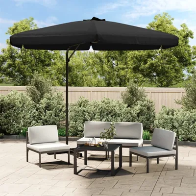 Produktbild von HOMMIE© Perfekt & UV-beständig ,Sonnenschirm mit Stahlmast 300 cm Schwarz