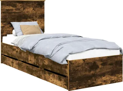 Zdjęcie produktu dla Ramka łóżka Dąb wędzony 75 x 190 cm Drewno inżynieryjne