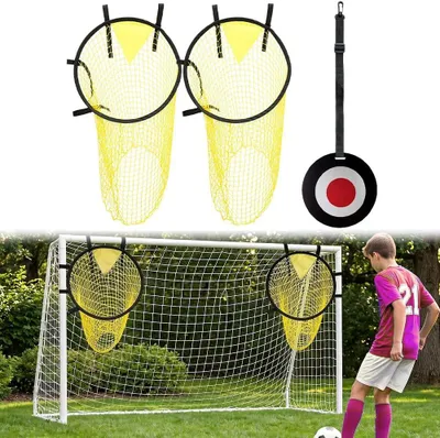 Imagen del producto de 2 porterías de fútbol con red, portátiles, para entrenamiento y precisión, aptas para niños y jóvenes