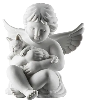 Productafbeelding van Rosenthal Engel mit Katze Engel mittel Weiss matt 69055-000102-90517