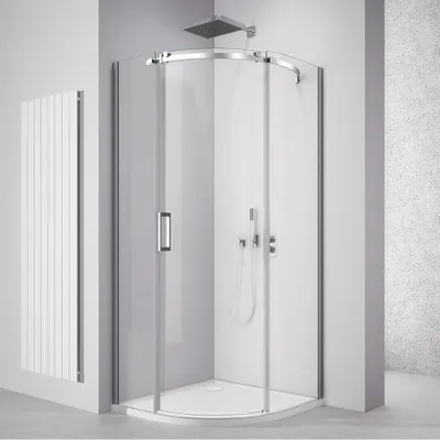 Produktbild von THRON SQUARE Duschabtrennung Viertelkreis 900x900mm, Klarglas, Rechts