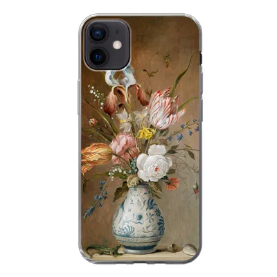 Produktbild von MuchoWow® Handyhülle Schutzhülle Hülle für iPhone 12 mini Stilleben mit Blumen - Balthasar van der Ast - Alte Meister Silikon Softcase Handy Hülle - Bild
