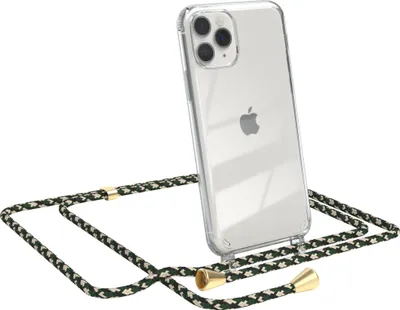 Produktbild von EAZY CASE Handykette kompatibel mit Apple iPhone 11 Pro, Handyhülle mit Umhängeband, Handykordel, Schutzhülle Clear, Band in Grün