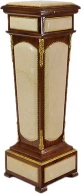 Produktbild von Casa Padrino Barock Säule Mahagoni / Creme mit Marmorbesatz