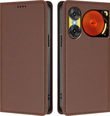 Obrázek produktu pro Kožené pouzdro pro ZTE Nubia Music 2, magnetické flipové pouzdro zPolyuretankůže se stojánkem Hnědá