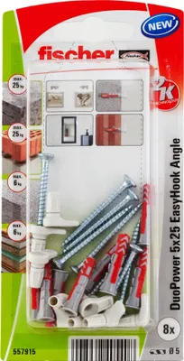 Produktbild von Fischer 557915, Schrauben- & Dübelsatz, Pozidriv, PZ2, 25 mm, 5 mm, 3,5 cm