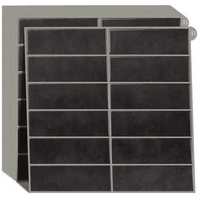 Imagen del producto de Juego de 10 adhesivos de vinilo 3D de color gris oscuro para cocina y baño
