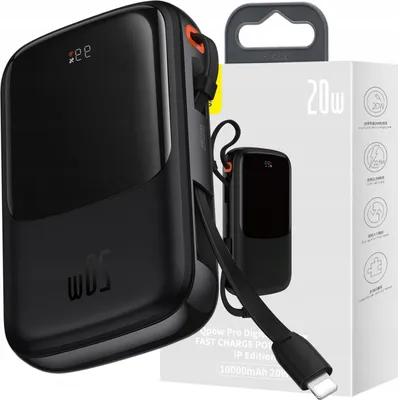 Immagine prodotto di Powerbank 10000Mah 20W Baseus Qpow Pro Overseas Edition + Kabel Usb C 3A - Czarny