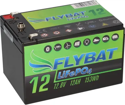 Produktbild von FYBAT LiFePO4 Akku 12V (12,8V) 12Ah inkl. Bluetooth und CanBus