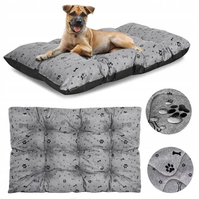 Produktbild von Hundebett PRESTIGE Kissen 140x100 cm wasserdicht Knochen schwarz