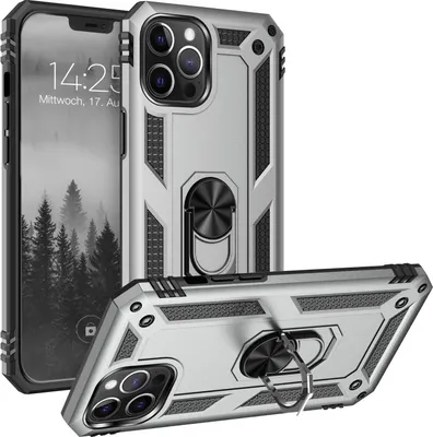Produktbild von Armor Outdoor Handyhülle für Apple iPhone 12 Pro Max Handy Panzer Case Cover Schutzhülle Farbe: Silber