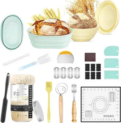 Produktbild von Set mit 23 cm – Runde und ovale Körbe – 25 cm – Backformen und Zubehör – Für die Brotherstellung in Bäckereien und zu Hause
