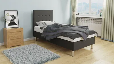 Obrázek produktu pro Kontinentální jednolůžková postel 80x200 NECHLIN 1 - šedá