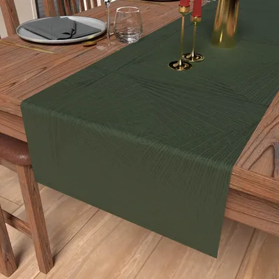Tafelloper 40 x 180 cm, grün, Jacquard, Polyester, rechteckig