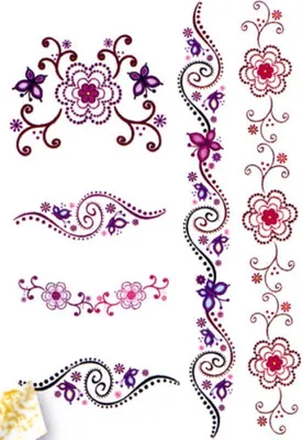 Produktbild von Tattoos Colour Art Herzen Blumen glimmer