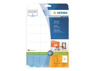 Image de Etiquettes premium a4, blanc 70x42,3 mm papier mat 525 pcs.