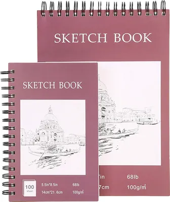 Produktbild von Skizzenbuch mit Hardcover im A4-Format, Spiralbindung, 100 Blatt, säurefreies, dickes Papier, für Künstler, Kunststudenten, Skizzieren, Zeichnen, Schreiben, Skizzenbuch, Künstlerbedarf