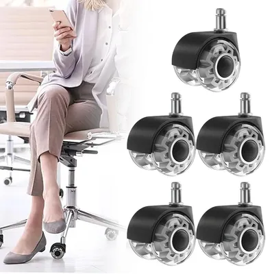 Obrázek produktu pro 5 × kolečka pro kancelářské židle Tiché bez poškrábání univerzální kolečka pro tvrdé podlahy Kolečka pro židle 11 * 22 mm