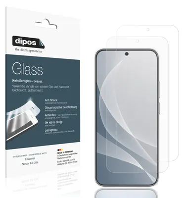 Produktbild von 2x Schutzfolie für Huawei Nova 14 Lite matt - Anti-Shock 9H Folie dipos Glass Kunststoffglas