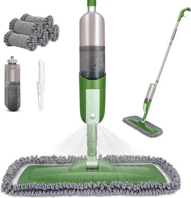 Immagine prodotto di Mop a vapore in microfibra con serbatoio da 530 ml e 5 panni lavabili; mop a secco per pavimenti in laminato e mobili in legno con funzione spray per pavimenti in marmo, piastrelle e superfici in legno.